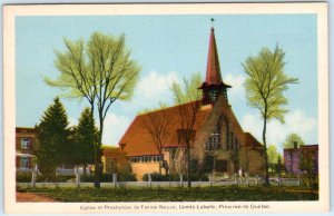 FERME NEUVE, QUEBEC Canada  EGLISE et PRESBYTERE Presbyterian Church   Postcard