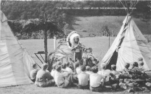 Postcard Pennsylvania Shawnee Delaware Camp Miller Indian Village Artvue 23-667