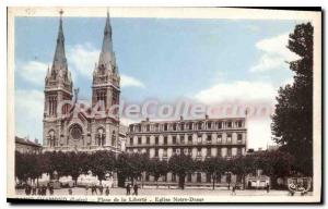 Old Postcard Saint Chamond Loire Place of Freedom Church of Our Lady