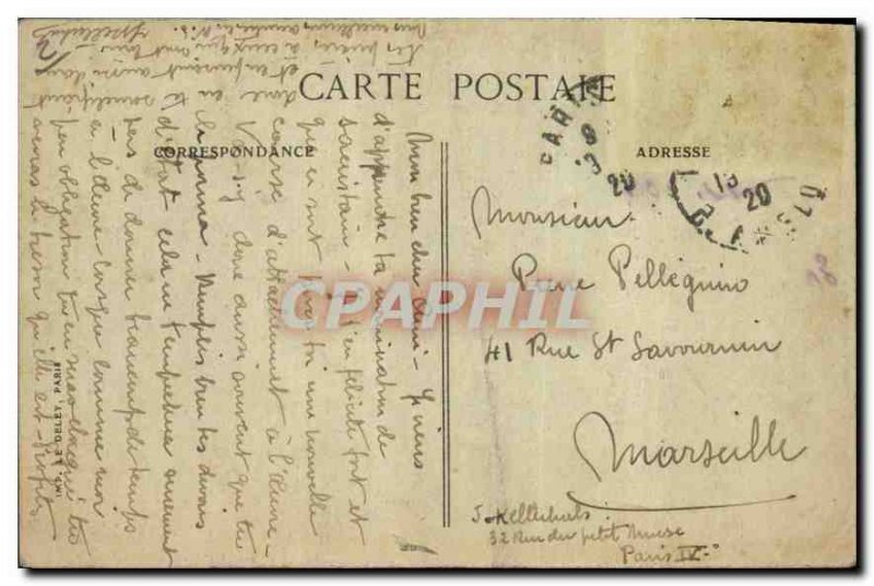 Postcard Old Paris Notre Dame Cathedral Front