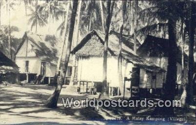 Real Photo Malay Kampong Village Malaya, Malaysia Unused 