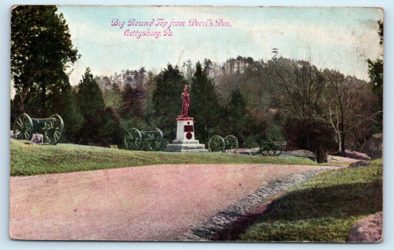 Big Round Top From Devils Den Gettysburg Pennsylvania PA Postcard