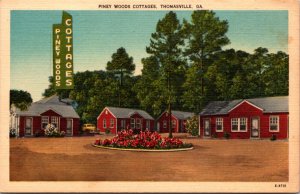 Linen Postcard Piney Woods Cottages 408 So. Broad Street Thomasville, Georgia