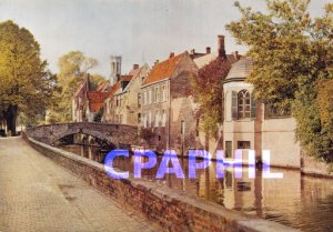 Postcard Modern Green Quay BRUGES TheQuai green