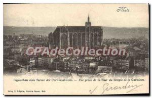 Old Postcard Metz view from the tower of the temple From Garrison