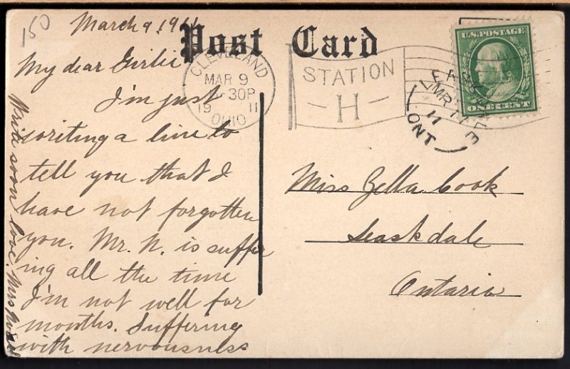 3120) Ohio CLEVELAND Public Square - pm1911 - Divided Back