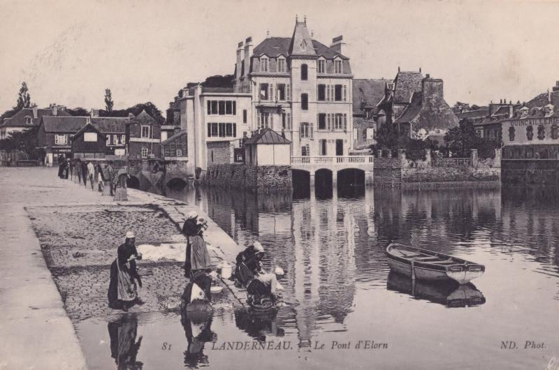 Landerneau Pont Harbour Old French Postcard