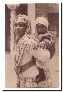 Morocco Postcard Old Moorish and child