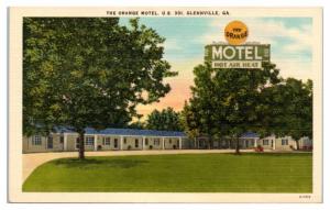 Mid-1900s Orange Motel, US 301, Glennville, GA Postcard