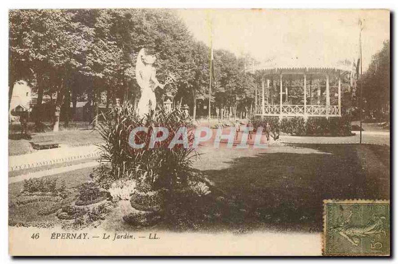 Old Postcard Epernay Le Jardin