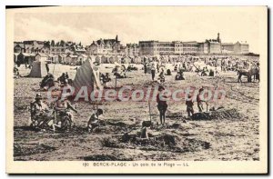 Old Postcard Berck Plage a corner of the beach