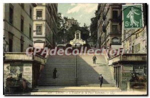 Postcard Old Lyon Steps place sathonay