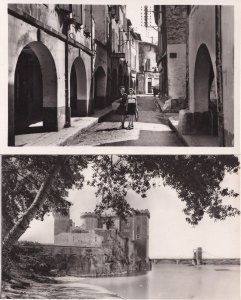 Tarascon France Old Street Arcades Rot Rene Chateau 2x RPC Photo Postcard s