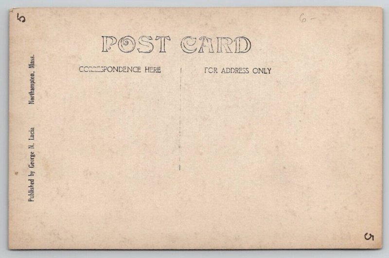 RPPC Northampton MA Smith College John M. Greene Hall Woman At Back Postcard A46