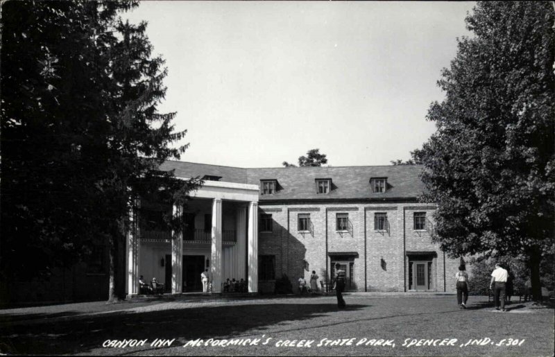 Spenser Indiana IN Canyon Inn Creek State Park Real Photo Vintage Postcard