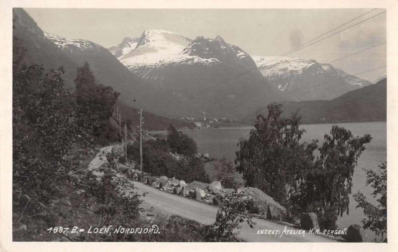 Loen Norway Nordfjord Scenic View Real Photo Antique Postcard J73175