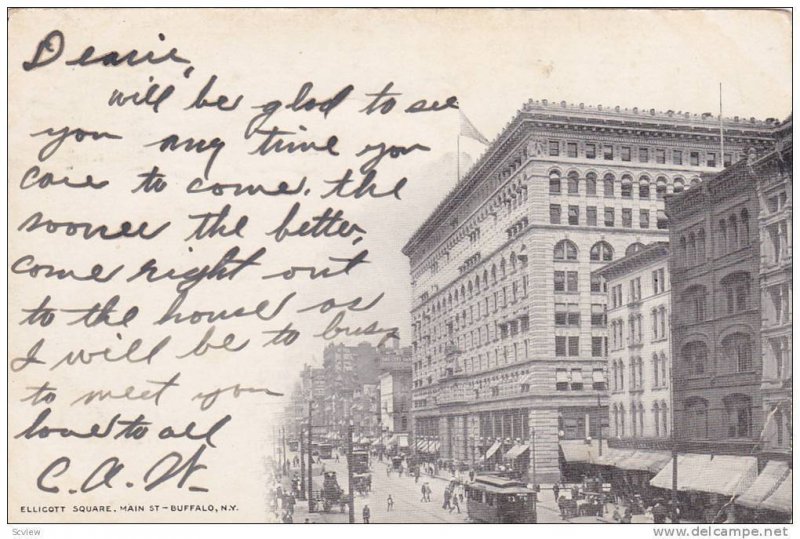 Ellicott Square, Main Street, Buffalo, New York, PU-1908