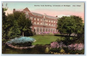 c1960s Martha Cook Building Garden University of Michigan Ann Arbor MI Postcard