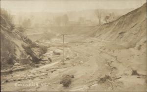 Cavendish VT Flood Scene c1920s Real Photo Postcard