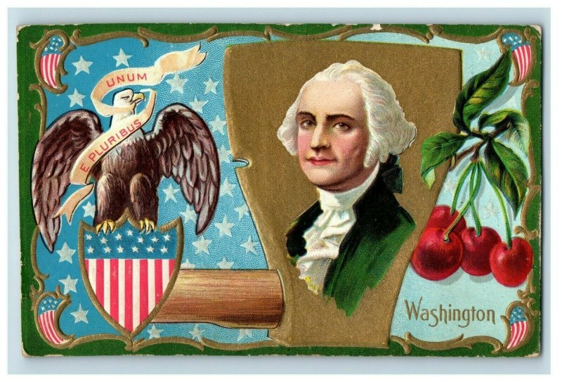 c.1910 Patriotic Eagle George Washington Winsch Embossed #2 P163 