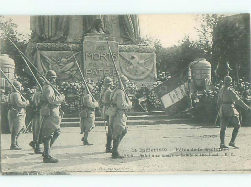 1919 Military WWI VICTORY PARADE SALUTE TO DEAD IN PARIS FRANCE AC3621