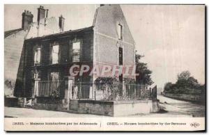 Old Postcard Creil houses bombed by German Militaria