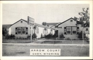 Cody Wyoming Arrow Court Motel c1930-50s Vintage Postcard