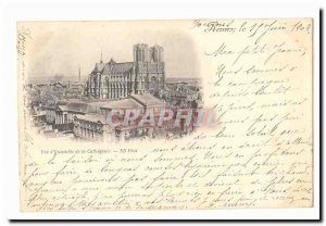 Reims Postcard View of Old & # 39ensemble the cathedral