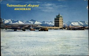 Anchorage Alaska AK International Airport Scandinavian Airlines Vintage Postcard