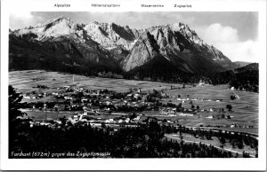 RPPC Germany Bavaria Farchant towards the Zugspitze massif