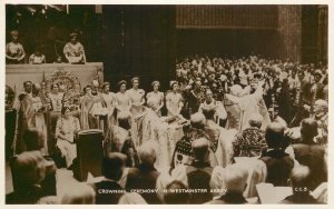British Royalty Postcard Her Majesty Crowning ceremony Westminster Abbey