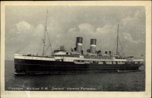 Vlissingen Netherlands Mailboot Mailboat Ship S.M. Zeeland 1934 Cancel PC