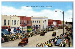 c1940's Street Scene Parade On Fair Day Rocky Ford Arkansas Valley AR Postcard