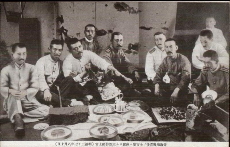 Japanese Navy Sailors on Ship c1915 Postcard #1