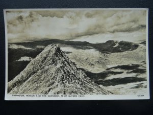 Wales SNOWDON Triffan and the Carnedds from Glyden Fach - Old RP Postcard