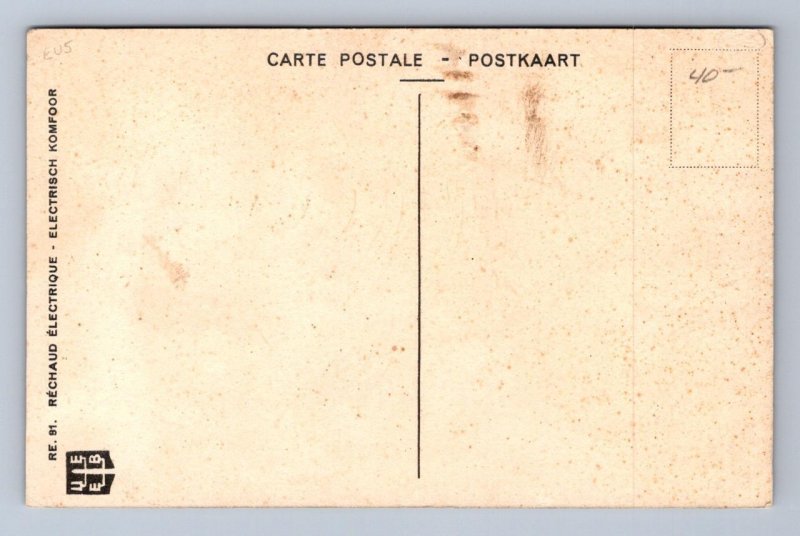 GLAMOUR WOMAN COOKING ELECTRIC ADV ARTIST SIGNED STEVENS POSTCARD (c. 1910)