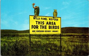 Wild Fowl Refuge Birds Sagebrush Valleys Postcard VTG UNP Vintage Unused Chrome 