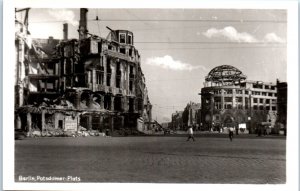 1940s Potsdamer Platz Public Square Berlin Germany WW2 Real Photo Postcard