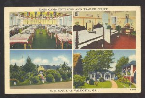 VALDOSTA GEORGIA PINES CAMP COTTAGES MOTEL INTERIOR ADVERTISING POSTCARD