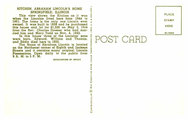 Postcard HOUSE SCENE Springfield Illinois IL AS9634