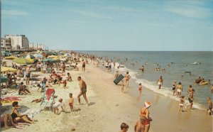 Postcard Looking North Along Surf Rehoboth Beach DE Delaware