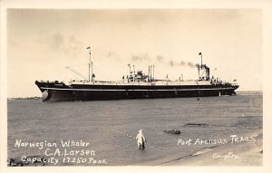 AS C.A. Larsen Real Photo Jorgen Krag Hvalfslsk Blaahval Ship 