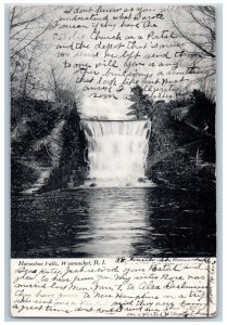 Woonsocket Rhode Island RI Postcard Horseshoe Falls Waterfalls 1907 Antique