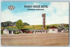 Bozeman Montana MT Postcard Ranch House Motel Exterior Street Scene Vintage