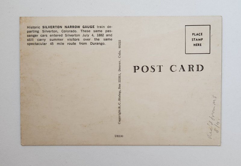 Train Silverton Narrow Gauge Silverton CO Postcard