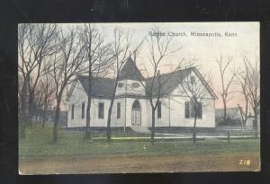 MINNEAPOLIS KANSAS BAPTIST CHURCH ANTIQUE VINTAGE POSTCARD