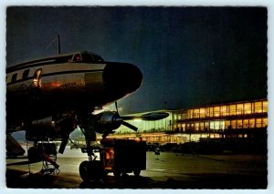 ZURICH, SWITZERLAND ~ Night View FLUGHOF ZURICH KLOTEN Airport -  4x6 Postcard