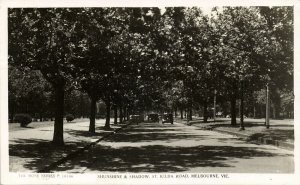 australia, VIC, MELBOURNE, St. Kilda Road, Cars (1951) Rose Series RPPC Postcard