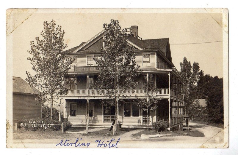 1910-1930 ERA RPPC*HOTEL STERLING CONNECTICUT*CT*WRAPAROUND 2 LEVEL PORCH