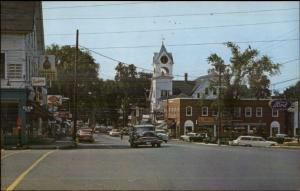 Hampton NH Street Scene Business Section 1950s Postcad